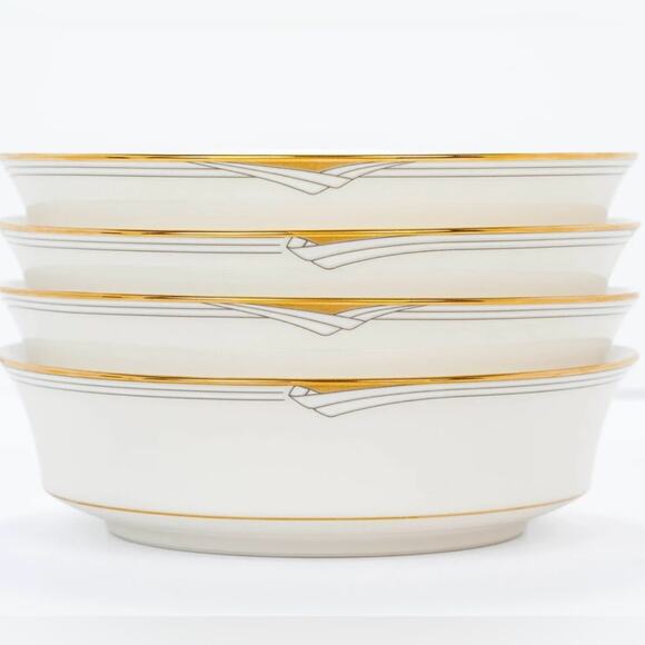 Vintage Midcentury Modern Noritake China Golden Cove Coupe Salad Bowls